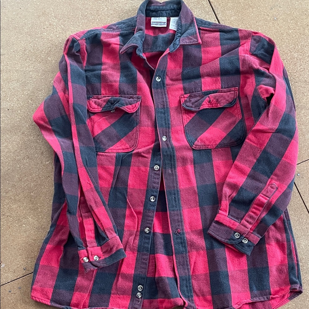 Field & Stream Red and Gray Plaid Shirt